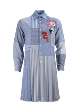 Poppy Navy Patchwork Cotton Dressshirt F